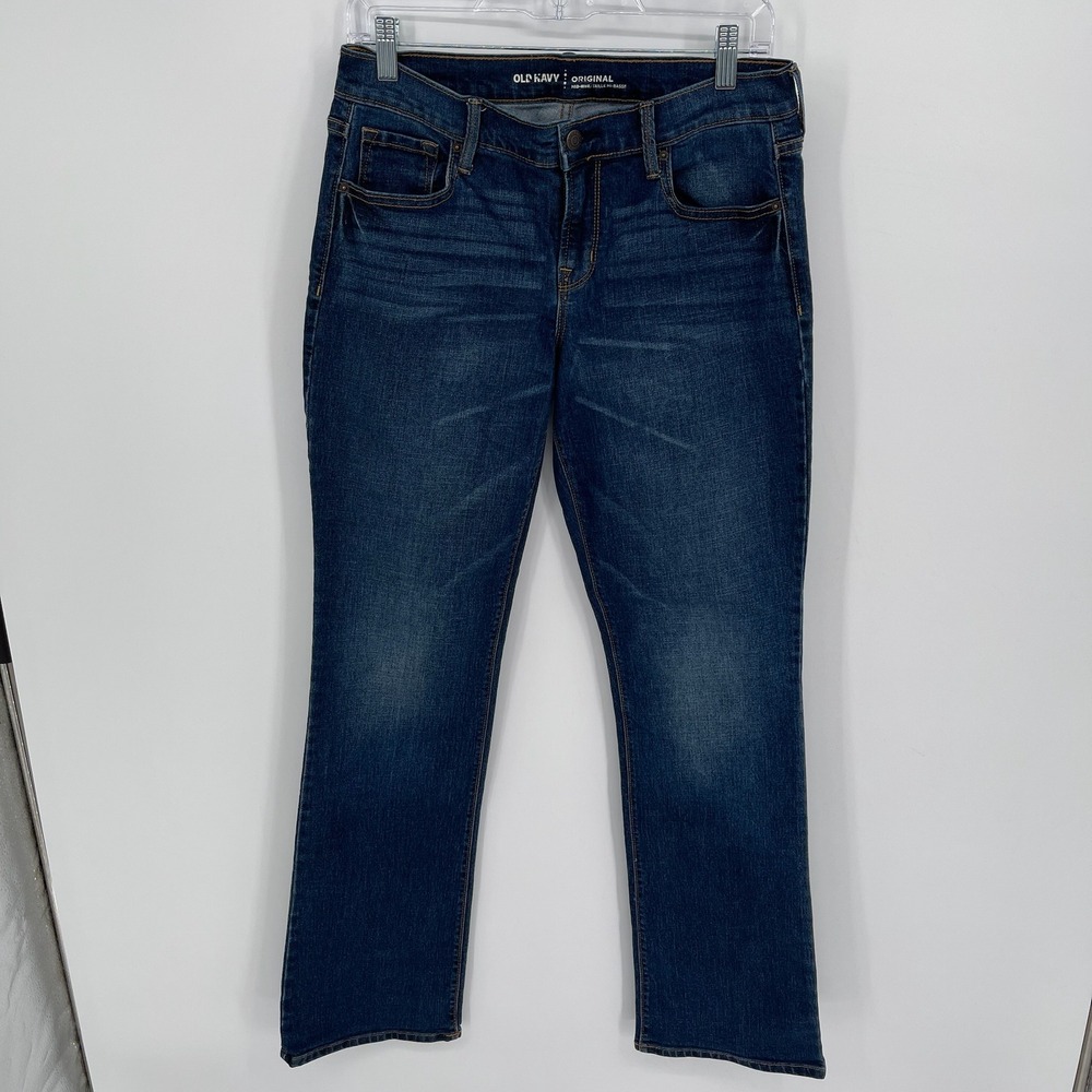 Old Navy Women's Blue Mid-Rise Straight Leg Original Stretch Denim Jeans Size 8